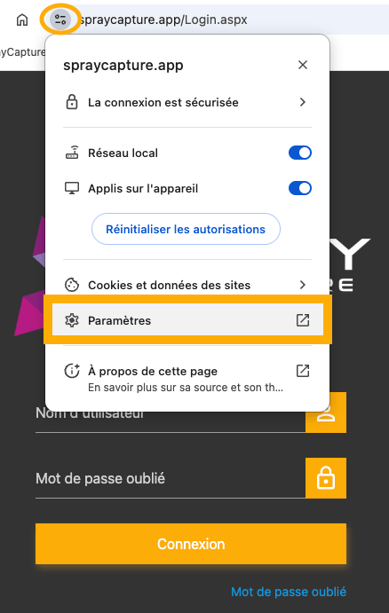 local network settings french