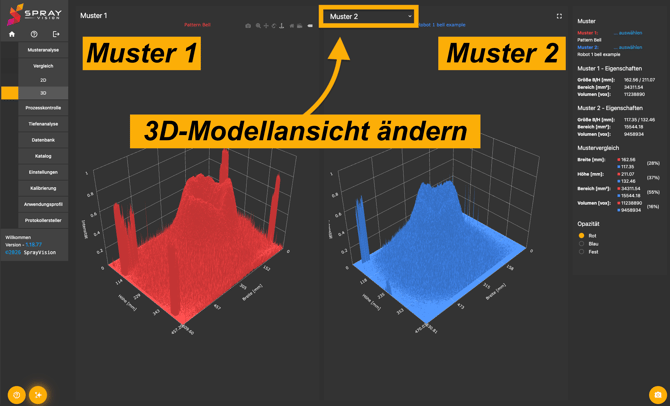 3D comparison separate models german