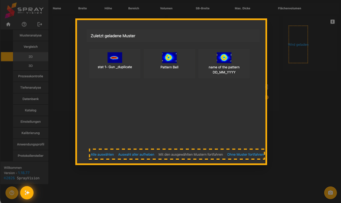 comparison load saved patterns german