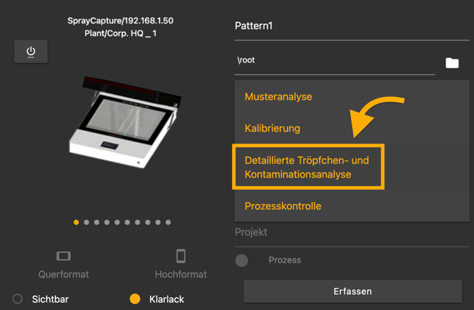 droplet capture german