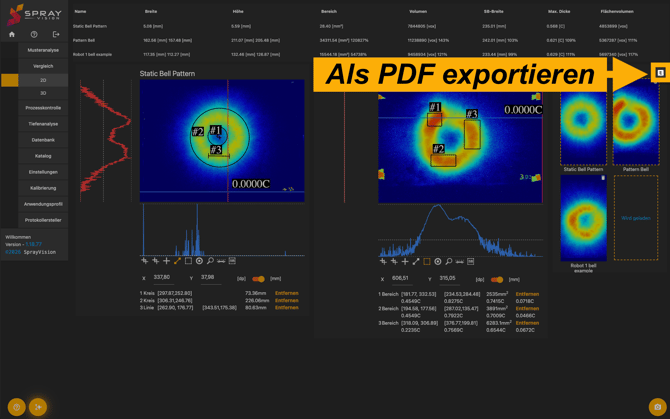 export to PDF comparison german