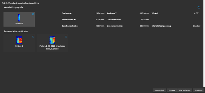 select batch pattern german