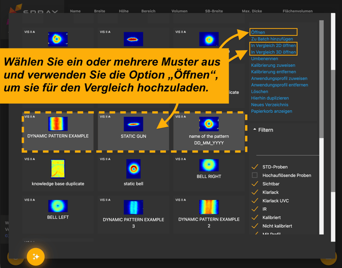 upload patterns to comparison german