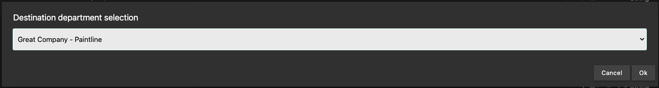 Destination department selection