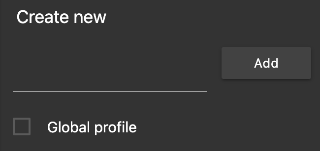 create global profile