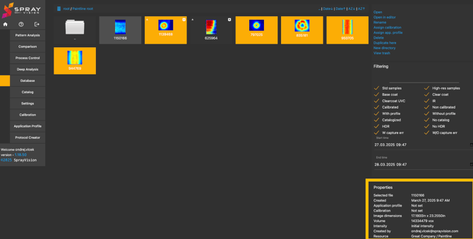 database image properties