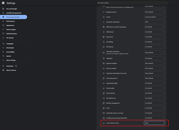 local network options